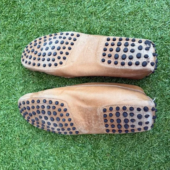 Tods Gommino Driving Loafers Tan Leather Mens Size‎ 39.5 Italy Penny Brown